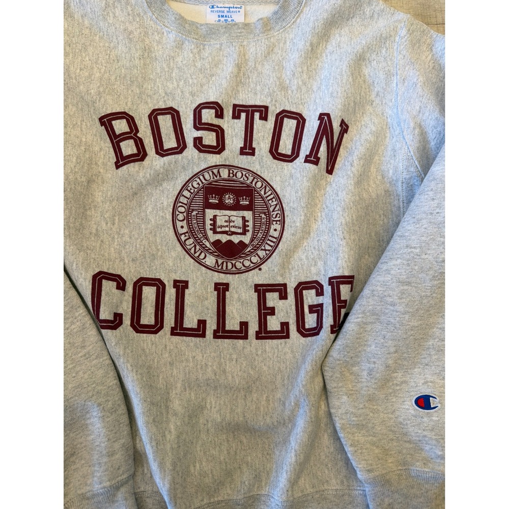 Champion Reverse Weave Boston College Sweatshirt Gray Size Small Pullover Unisex